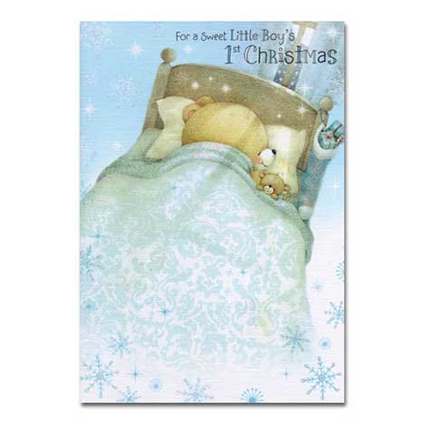 Boy's First Christmas Forever Friends Card